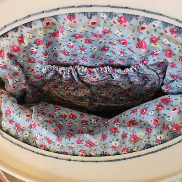 Cath Kidston Floral Embroidered Linen Handbag Purse - Picture 8 of 11